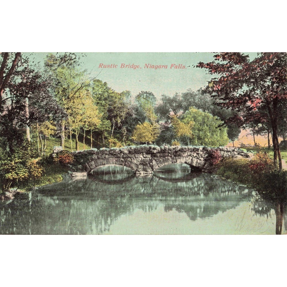 Vintage Rustic Bridge Niagara Falls Postcard Scenic Stone Arch Bridge VG - Picture 1 of 2
